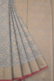Flint Grey Handloom Banarasi Silk Cotton Saree 10070505