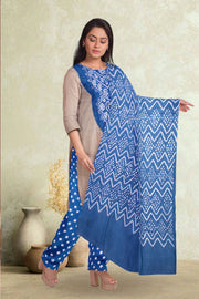 Blue Bandhani Mukaish Embroidery 3 Piece Salwar Suit Material 10075471