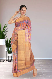 Old Rose Printed Kanjivaram Silk Saree 10075581