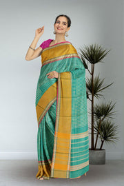 Green Handloom Chettinad Cotton Saree 10072682