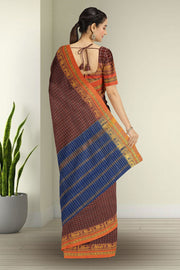 Maroon Thousand Buttas Chettinad Cotton Saree 10075969