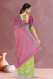 Green South Silk Cotton Saree 10073588