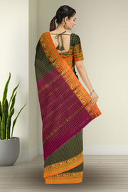 Green Thousand Buttas Chettinad Cotton Saree 10075967