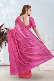 Pink Kanjivaram Vegan Silk Saree 10075923