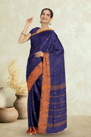 Blue Handloom Chettinad Cotton Saree 10075081