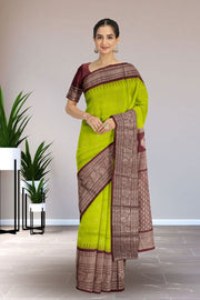 Green Gadwal Kuttu Silk Saree 10075408