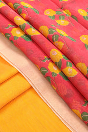 Yellow Chanderi Silk Cotton 2 Piece Salwar Suit Material 10077384