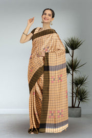 Brown Bengal Handwoven Cotton Saree 10075333