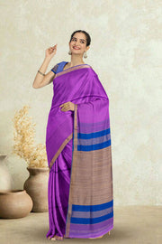 Purple Maheshwari Silk Cotton Saree 10075238
