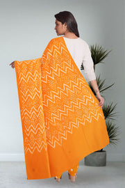 Yellow Bandhani Mirror Work 3 Piece Salwar Suit Material 10075483