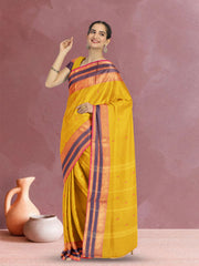 Yellow Handloom Kanchi Cotton Saree 10071795