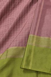Pink Vegan Silk Kanjivaram Saree With Checks Design 10077938