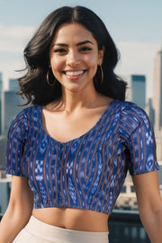 Blue Odisha Ikat Cotton Blouse 10075034