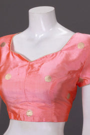 Orange Banarasi Katan Silk Blouse 10064833