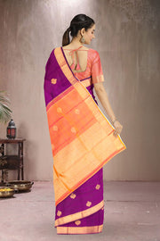 Jamun Purple Handloom Pure Zari Kanjivaram Saree 10062335