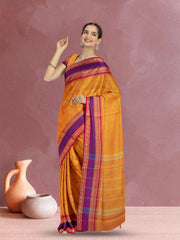 Yellow Handloom Kanchi Cotton Saree 10071835