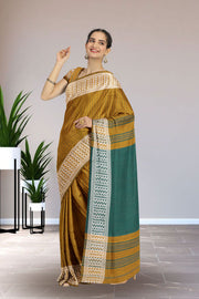 Green Shantipur Tant Bengal Cotton Saree 10074985
