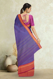 Purple Handloom Chettinad Cotton Saree 10075802