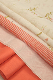 Orange Chanderi Silk Cotton 2 Piece Salwar Suit Material 10077393