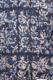 Blue Half Sleeve Jahota Print Cotton Mens Shirt 10077850