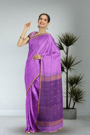 Violet Maheshwari Silk Cotton Saree 10075257