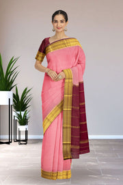 Baby Pink Mysore Crepe Silk Saree 10065805