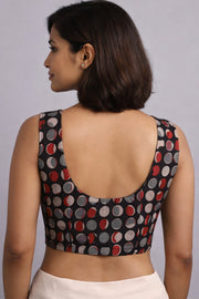 Black Jahota Printed Cotton Blouse 10072233
