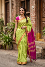 Green Kanjivaram Silk Cotton Saree 10077971