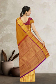 Sunshine Yellow Korvai Kanjivaram Silk Saree 10065802
