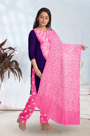 Pink Bandhani Mirror Work 3 Piece Salwar Suit Material 10075467