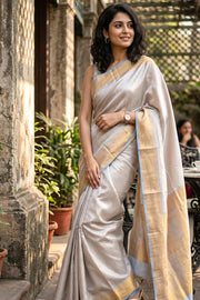 Gold & Silver Kanjivaram Tissue Vegan Silk Saree 10075575