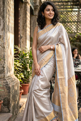 Gold & Silver Kanjivaram Tissue Vegan Silk Saree 10075575