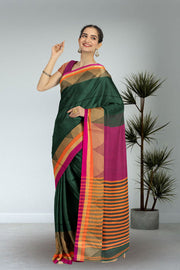Green Bengal Handwoven Cotton Saree 10075321