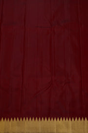 Brown Ettukol Kanjivaram Silk Saree with Temple Border 10077912