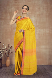 Yellow Handloom Kanchi Cotton Saree 10071744