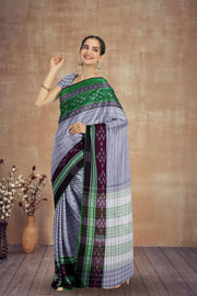 Grey Dhaniakhali Cotton Saree Without Blouse 10075212