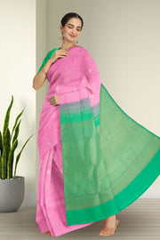 Cotton Pink Kanjivaram Silk Saree 10075615