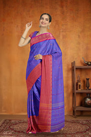 Purple Handloom Chettinad Cotton Saree 10075073