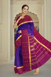 Purple Kanjivaram Pure Silk Saree 10076105