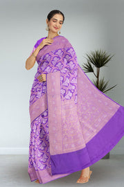 Lavender Handloom Banarasi Katan Silk Saree 10074267
