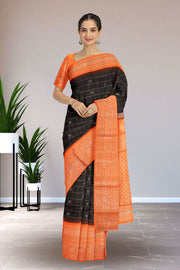 Black Gadwal Kuttu Silk Saree 10075422