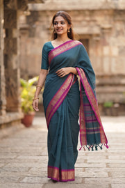 Green Kanchi Cotton Saree 10069240