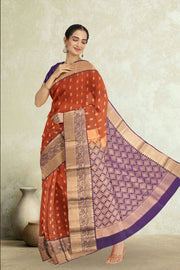 Brown Pure Silk Kanjivaram Saree 10071879