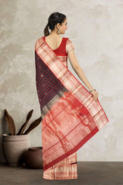 Black Handloom Kanjivaram Silk Saree 10069271