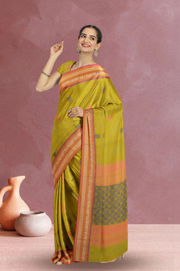 Green Handloom Chettinad Cotton Saree 10075068