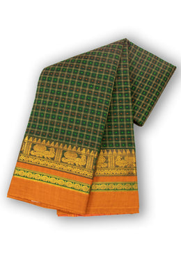 Green Thousand Buttas Chettinad Cotton Saree 10075970