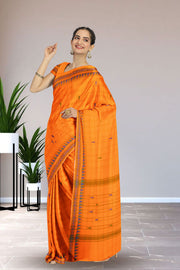 Orange Handloom Chettinad Cotton Saree Without Blouse 10075144