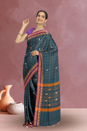 Green Handloom Chettinad Cotton Saree 10072644