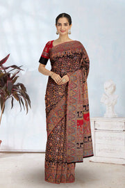 Black Handloom Kashmir Kani Silk Saree 10075405