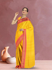 Yellow Handloom Kanchi Cotton Saree 10071759